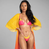 Gradient Tie String Slide Triangle Brazilian Two Piece Bikini Swimsuit